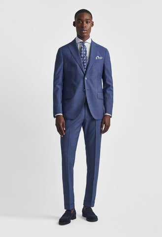 Avion Blue Pure Wool Suits- Tollegno Fabric
