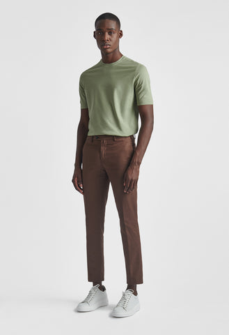 Brown Cotton and Linen Pants